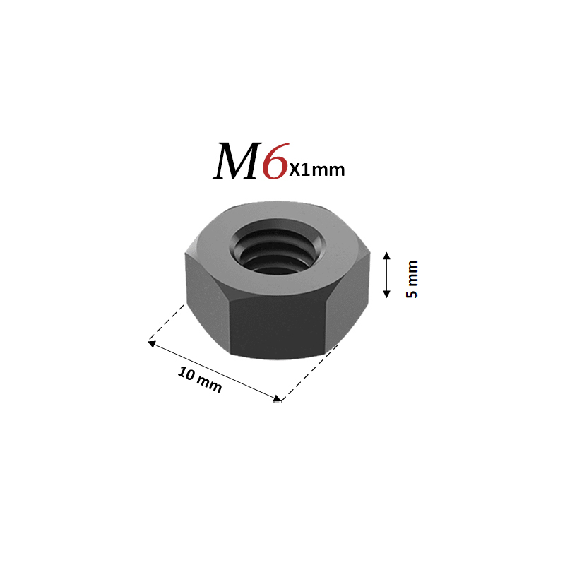  مهره M6 گرید 8 خشکه آچارخور - مهره سایز 6 